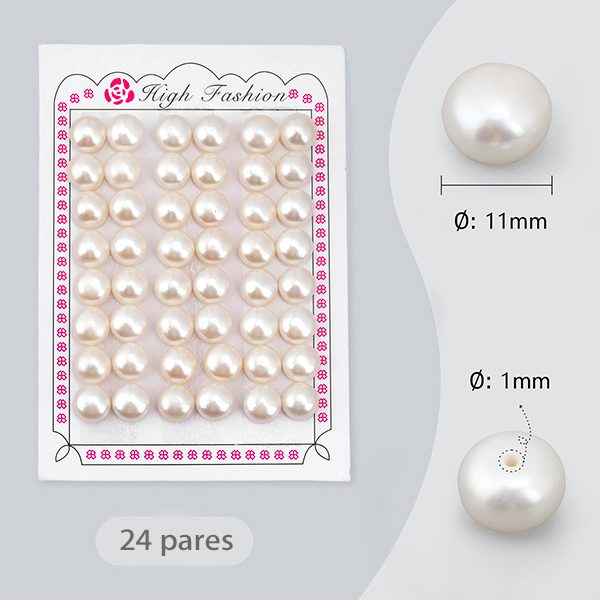 Perlas cultivadas medio perforados 24 pares