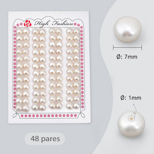 Medium perforated cultured pearls 48 pairs
