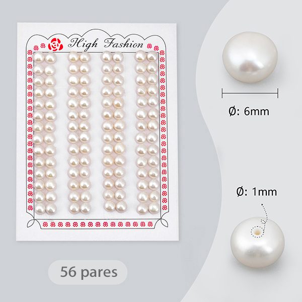 Half-perforated cultured pearls 56 pairs