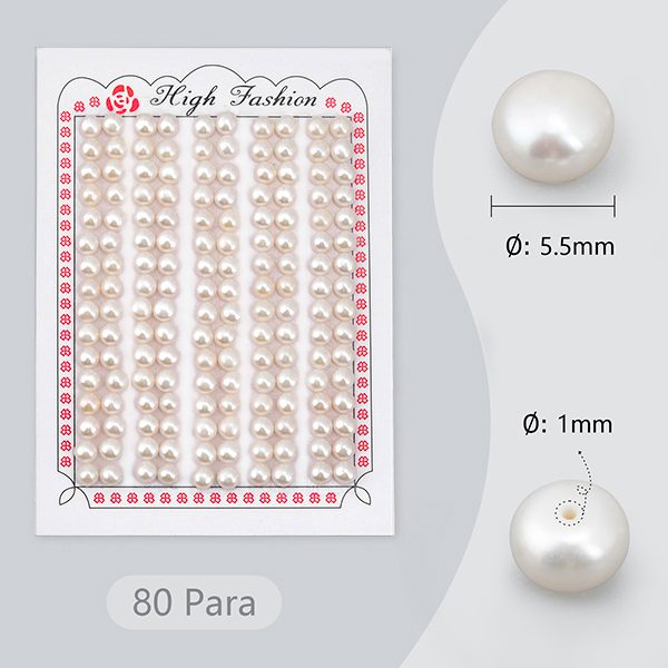 Medium perforated cultured pearls 80 pairs