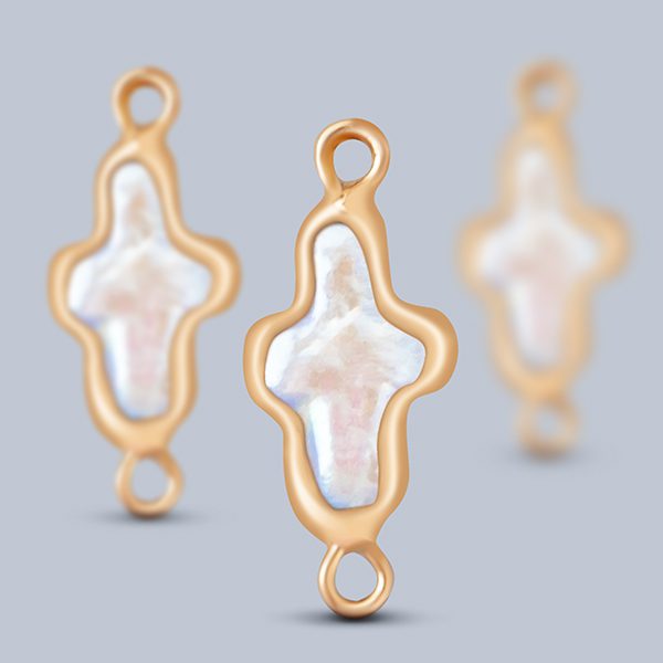 Cross cultured pearl connectors
