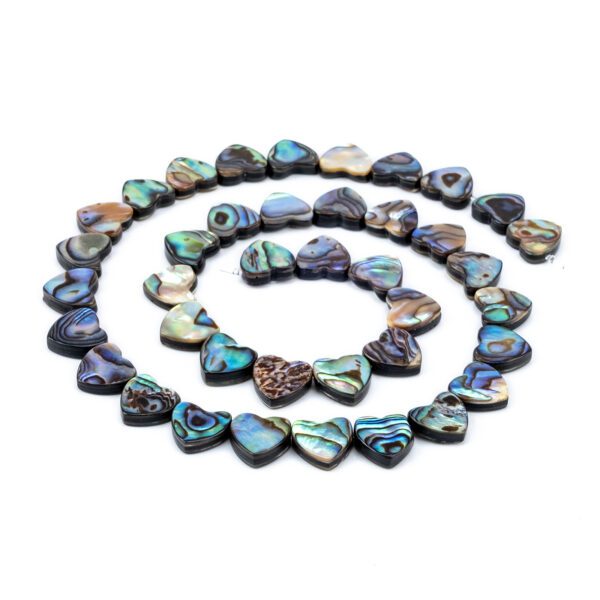 Paua Heart Shell Beads