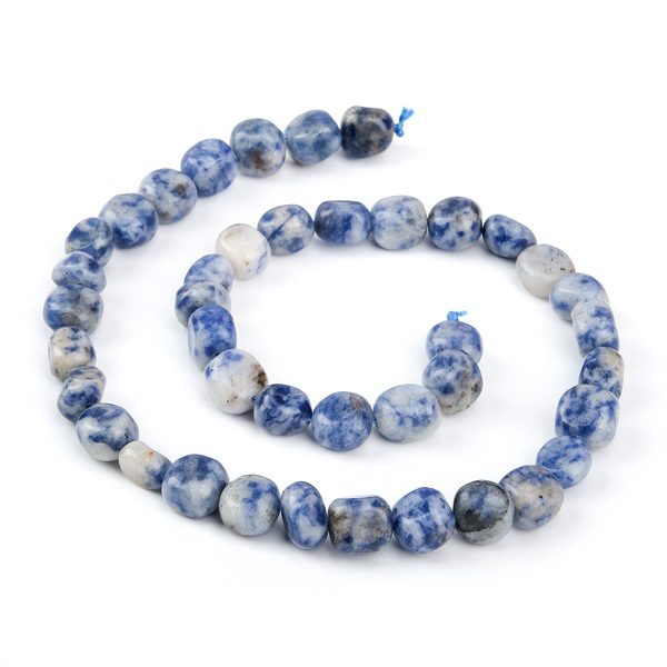 Jasper Irregular Blue Dot Stone Beads