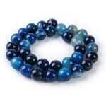 Ágata raya azul cuentas de piedra 12mm