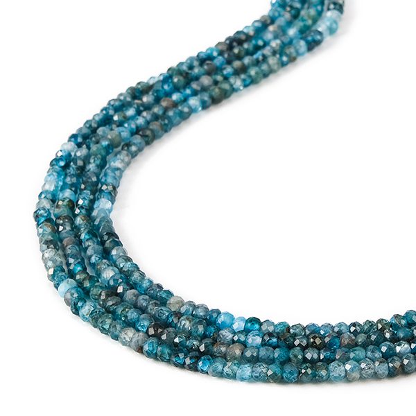 Blue apatite faceted abacus