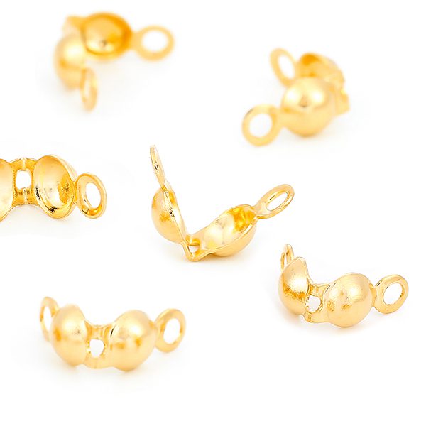 Gold color bead tips 65 pcs.
