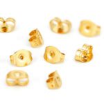 Tope de mariposa para arete color dorado 120 unids.