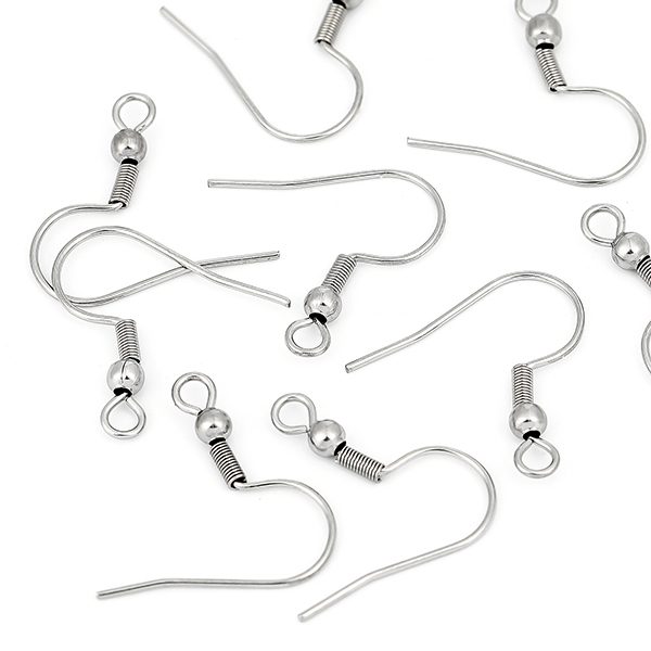 Crochets pour boucles d’oreilles en acier 125 pcs.