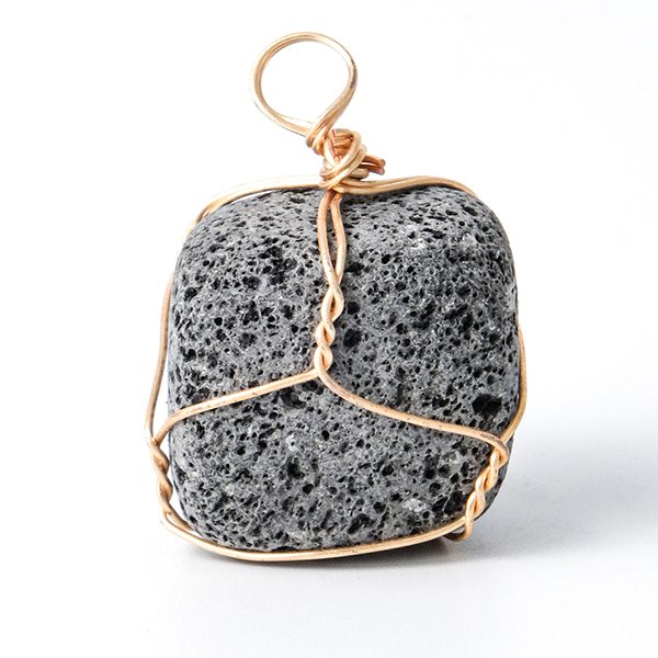 EXCEART 1 String Volcanic Stone Spacer Jewelry Making Volcanic Rock