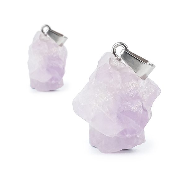 Purple hair quartz rough stone hanging