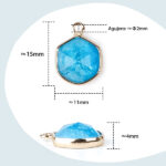 Cabochons facetados hexágono colgante de piedra tamaño
