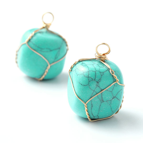 Turquoise Blue Stone Stone Wire Wrapped