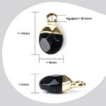 Facetados oval colgante de piedra con fornituras de latón
