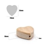 50 Cuentas corazones de Madera Haya