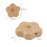 50 Cuentas flores de Madera Haya