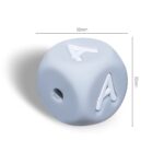 Pack 1000 Letras Cuadrada de Silicona Gris para Chupeteros