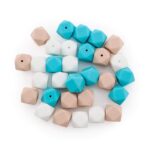 Lote 300 Cuentas Poliedro de Silicona 17mm Brisa Marina