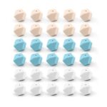 Lote 300 Cuentas Poliedro de Silicona 17mm Brisa Marina