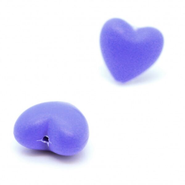 50 Corazónes Cuentas de Silicona – Morado