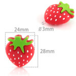 50 Fresas Cuentas de Silicona